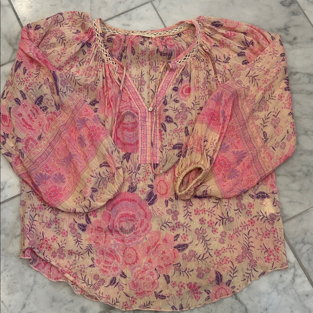 Spell Floral Blouse - Pink and Purple - xs